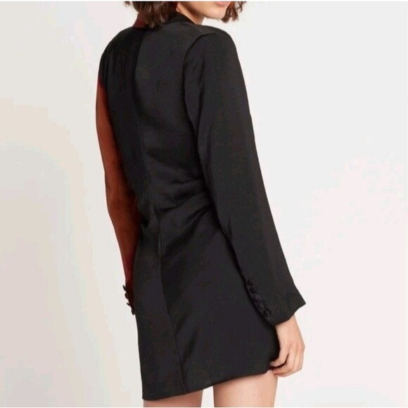 Choosy Two Tone Shirtdress Satin Burnt Orange - Picture 3 of 13